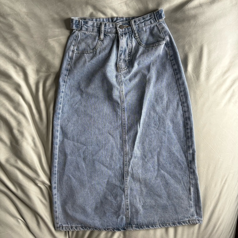 denim midi skirt size 00